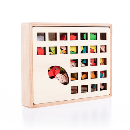 Houten letterspel met magnetische hengel voor samen spelen en leren